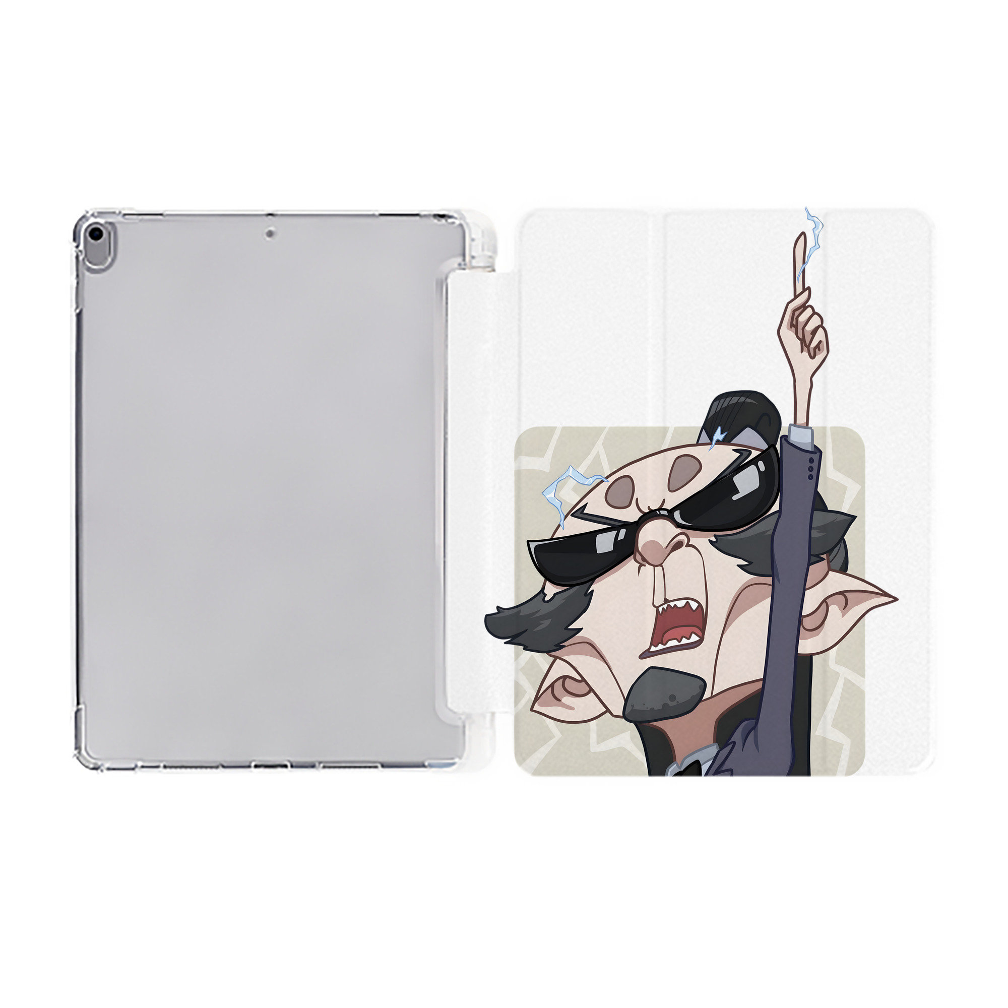 （画像用） Ne Zha 2 ナタ 魔童の大暴れ IPad ケース ペン収納付き 三つ折りスタンド PUレザー×シリコン 対応機種9.5/10.5/10.9インチ
